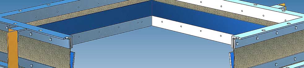 Rectangular PTFE flexible connections - Model 515 and 516 industrial grade, all welded construction - dB Noise Reduction