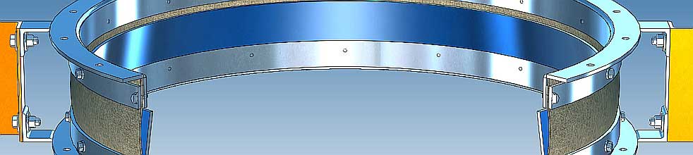 Circular PTFE flexible connections - Model 525 and 526 industrial grade, all welded construction - dB Noise Reduction